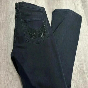 NYDJ (not your daughter’s jeans). Size 4 dark wash